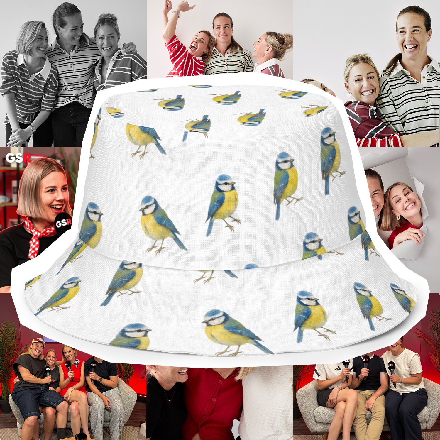 Blue Tit Reversible bucket hat